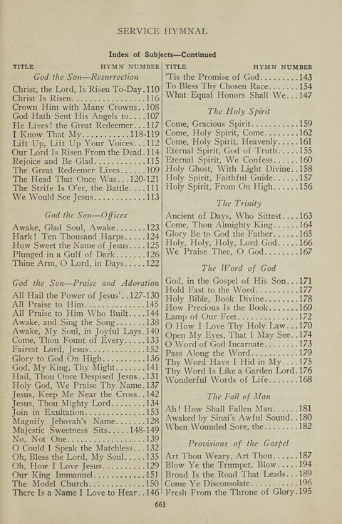 Service Hymnal: with responsive readings, appropriate for all Protestant religious activities page 653