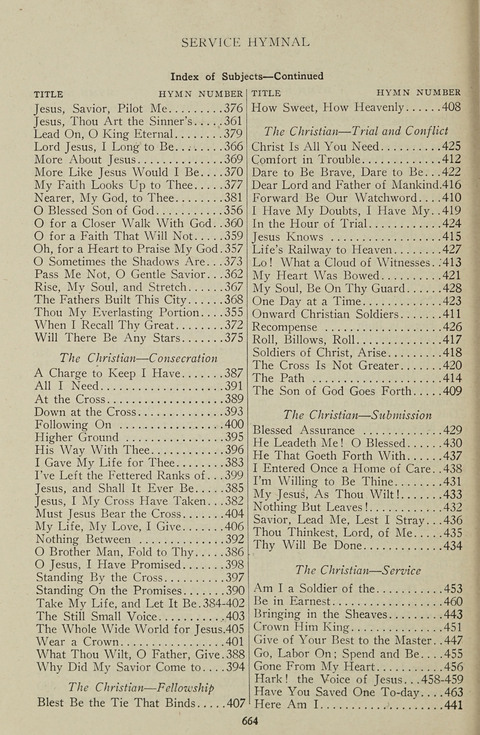 Service Hymnal: with responsive readings, appropriate for all Protestant religious activities page 656