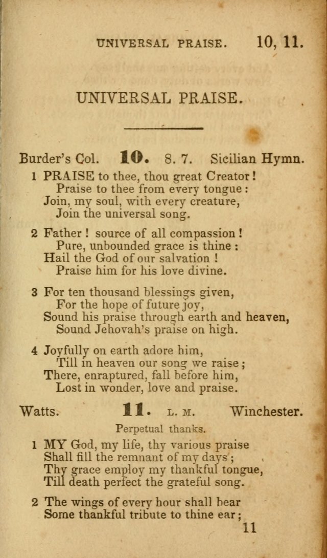 Select Hymns: adapted to the devotional exercises of the Baptist denomination (2nd ed.) page 11