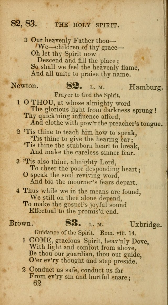 Select Hymns: adapted to the devotional exercises of the Baptist denomination (2nd ed.) page 62