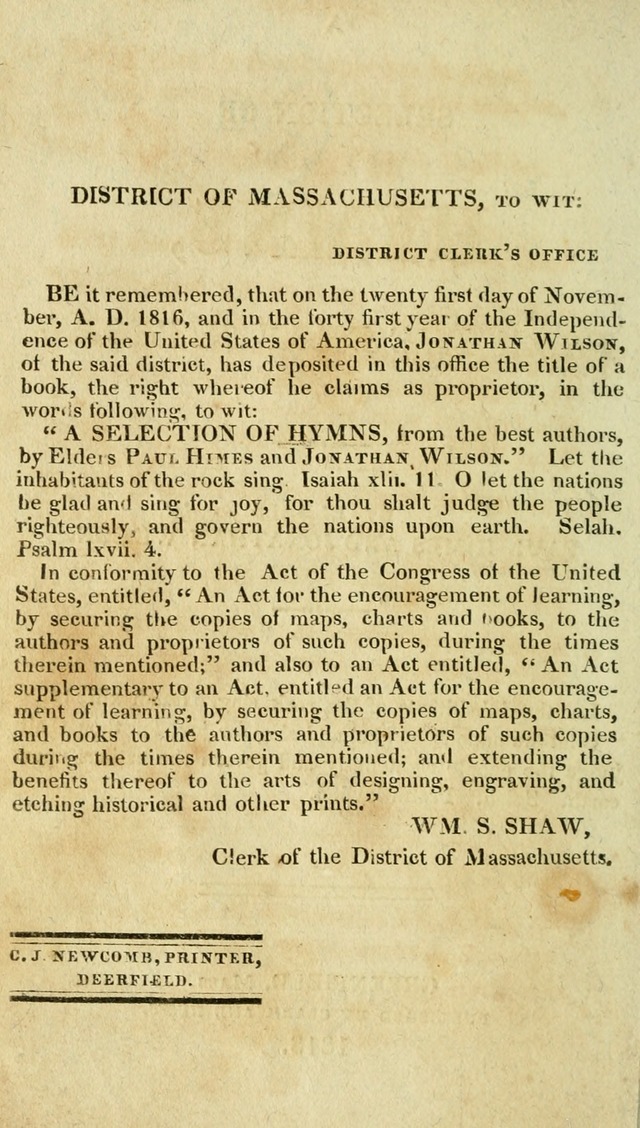 A Selection of Hymns, from the Best Authors page 2