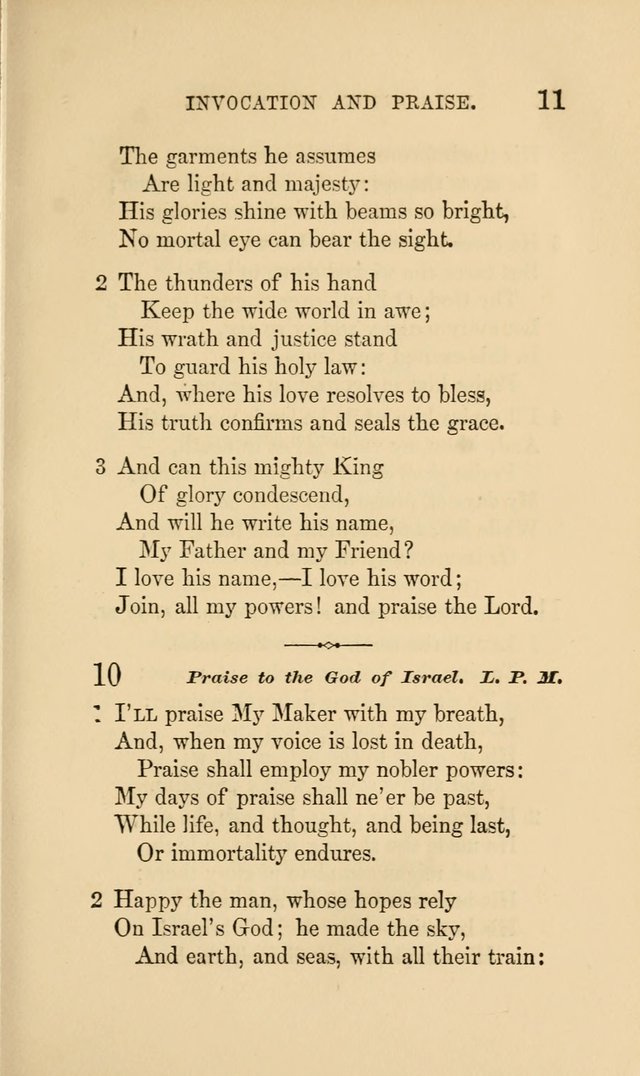 Social Hymn Book: Being the Hymns of the Social Hymn and Tune Book for the Lecture Room, Prayer Meeting, Family, and Congregation (2nd ed.) page 11