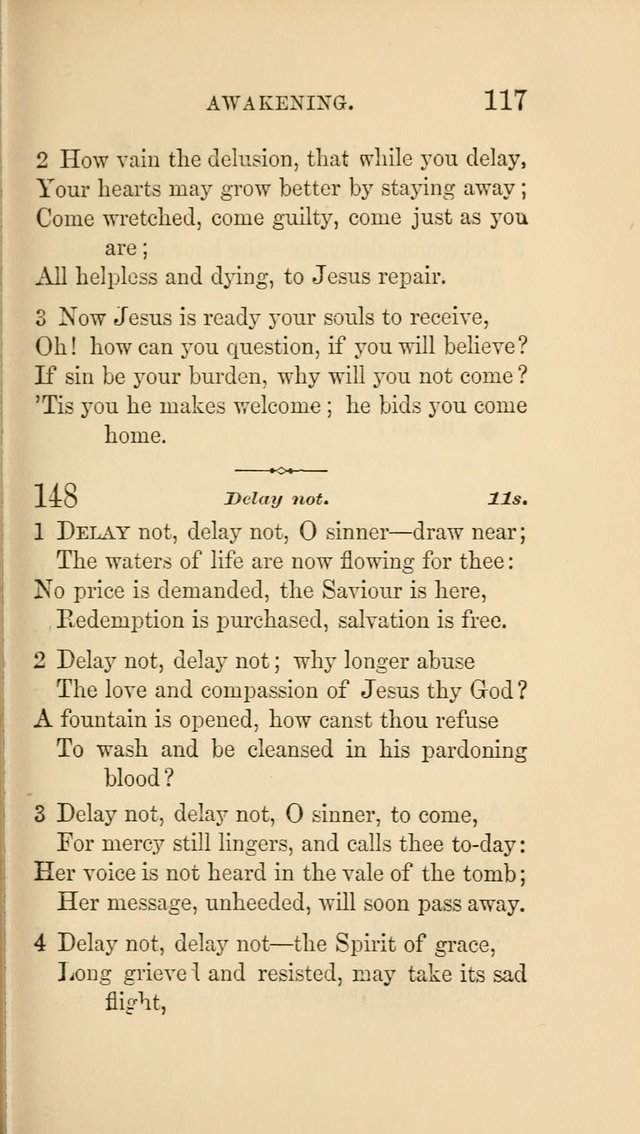Social Hymn Book: Being the Hymns of the Social Hymn and Tune Book for the Lecture Room, Prayer Meeting, Family, and Congregation (2nd ed.) page 117