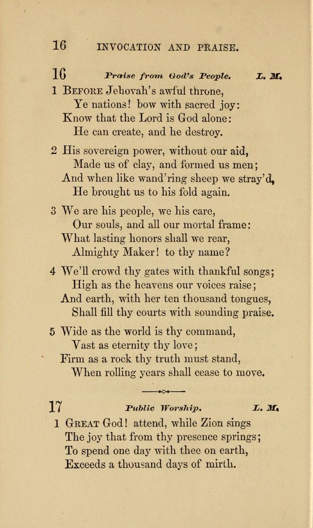 Social Hymn Book: Being the Hymns of the Social Hymn and Tune Book for the Lecture Room, Prayer Meeting, Family, and Congregation (2nd ed.) page 16