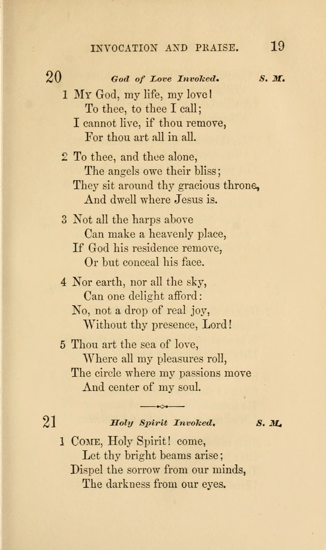 Social Hymn Book: Being the Hymns of the Social Hymn and Tune Book for the Lecture Room, Prayer Meeting, Family, and Congregation (2nd ed.) page 19