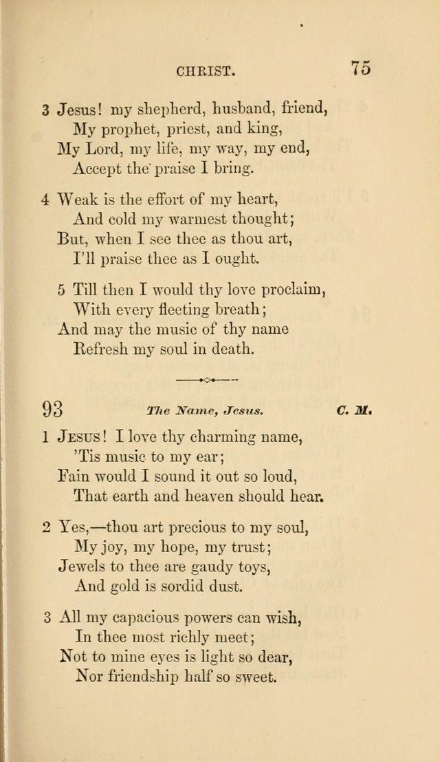 Social Hymn Book: Being the Hymns of the Social Hymn and Tune Book for the Lecture Room, Prayer Meeting, Family, and Congregation (2nd ed.) page 75