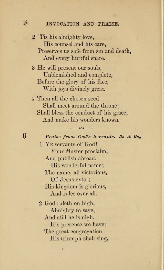Social Hymn Book: Being the Hymns of the Social Hymn and Tune Book for the Lecture Room, Prayer Meeting, Family, and Congregation (2nd ed.) page 8