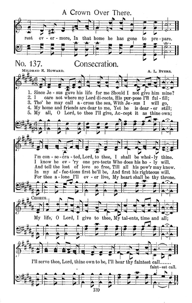 Select Hymns: for Christian worship and general gospel service page 139