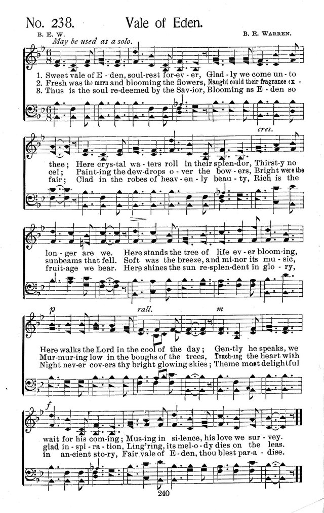 Select Hymns: for Christian worship and general gospel service page 240