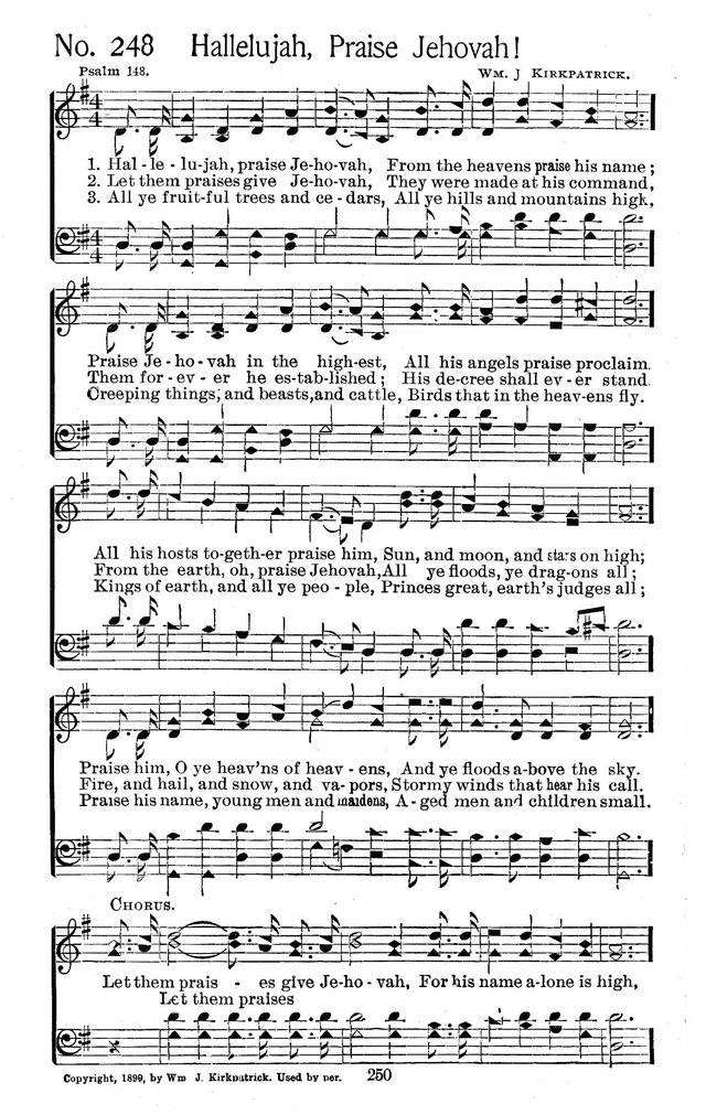 Select Hymns: for Christian worship and general gospel service page 250