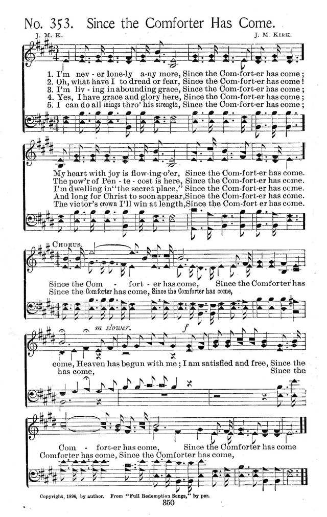 Since The Comforter Has Come Hymnary Org