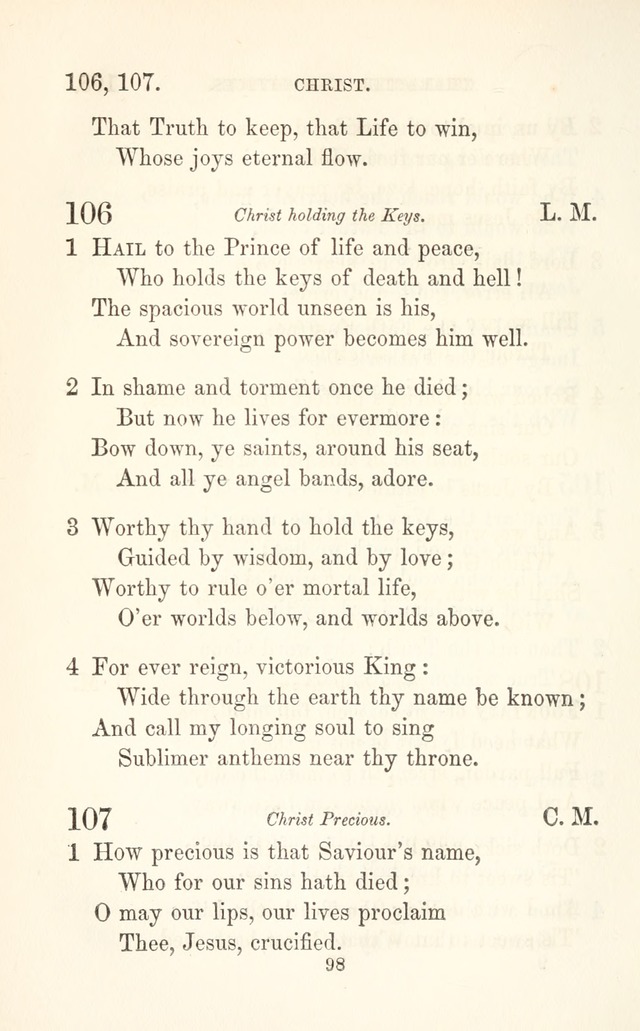 A Selection of Hymns: designed as a supplement to the "psalms and hymns" of the Presbyterian church page 100