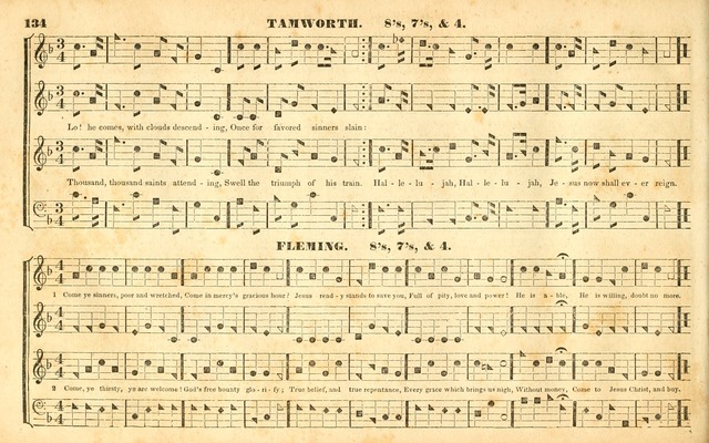 The Sacred Harp or Eclectic Harmony: a collection of church music, consisting of a great variety of psalm and hymn tunes, anthems, sacred songs and chants...(New ed., Rev. and Corr.) page 134