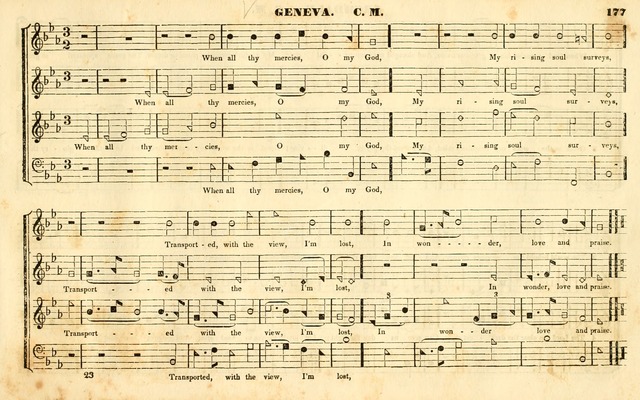 The Sacred Harp or Eclectic Harmony: a collection of church music, consisting of a great variety of psalm and hymn tunes, anthems, sacred songs and chants...(New ed., Rev. and Corr.) page 177