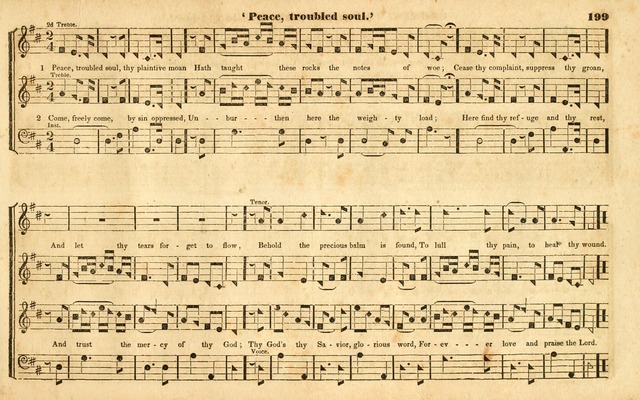 The Sacred Harp or Eclectic Harmony: a collection of church music, consisting of a great variety of psalm and hymn tunes, anthems, sacred songs and chants...(New ed., Rev. and Corr.) page 199