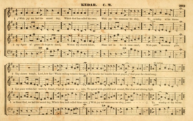The Sacred Harp or Eclectic Harmony: a collection of church music, consisting of a great variety of psalm and hymn tunes, anthems, sacred songs and chants...(New ed., Rev. and Corr.) page 203