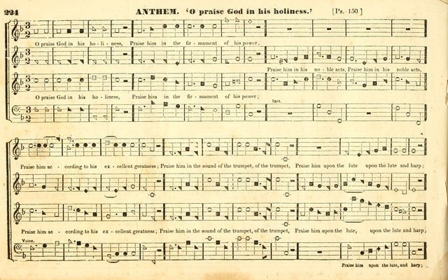 The Sacred Harp or Eclectic Harmony: a collection of church music, consisting of a great variety of psalm and hymn tunes, anthems, sacred songs and chants...(New ed., Rev. and Corr.) page 224