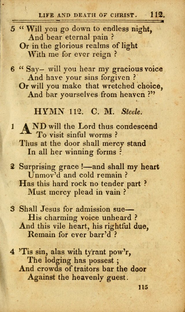 A Selection of Hymns: including a few originals, designed to aid the friends of  Zion in their private and social worship page 115