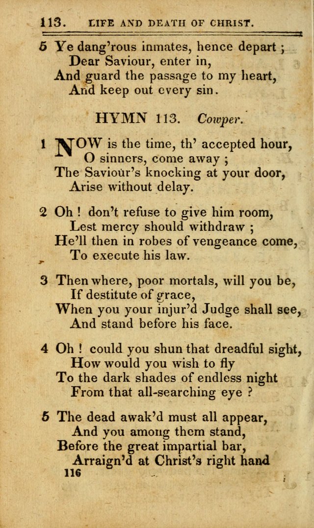 A Selection of Hymns: including a few originals, designed to aid the friends of  Zion in their private and social worship page 116