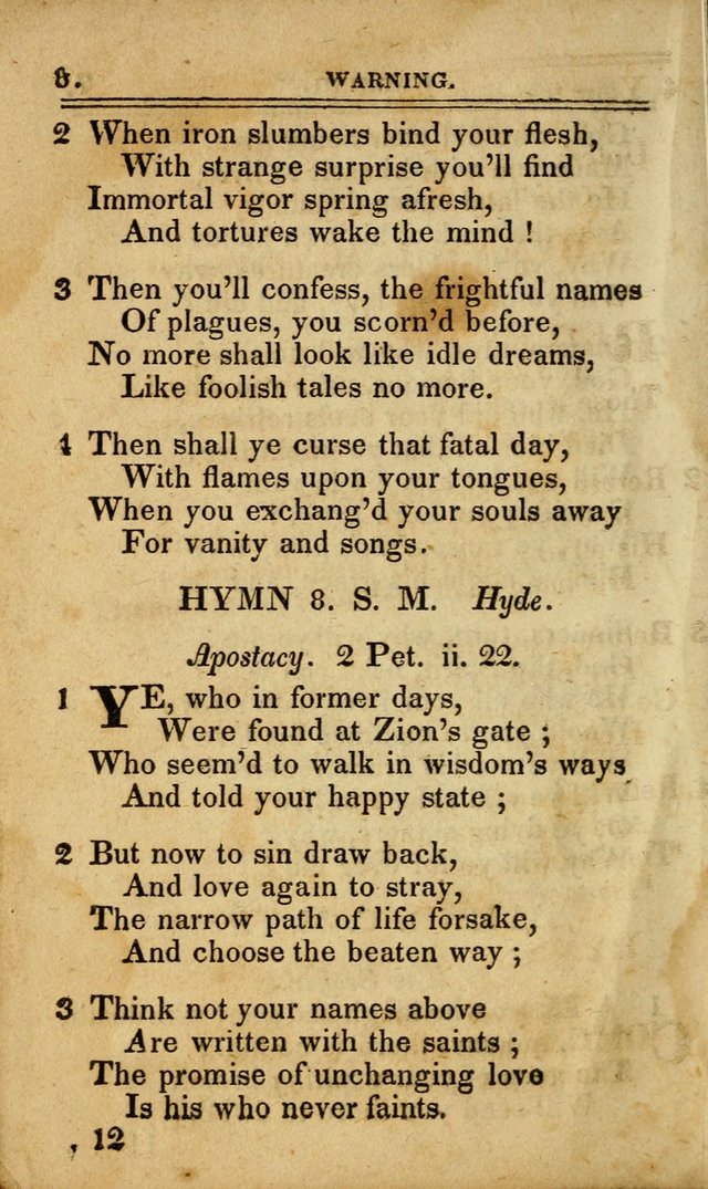 A Selection of Hymns: including a few originals, designed to aid the friends of  Zion in their private and social worship page 12