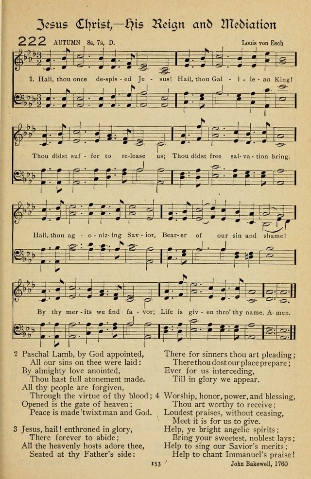 The Sanctuary Hymnal, published by Order of the General Conference of the United Brethren in Christ page 154