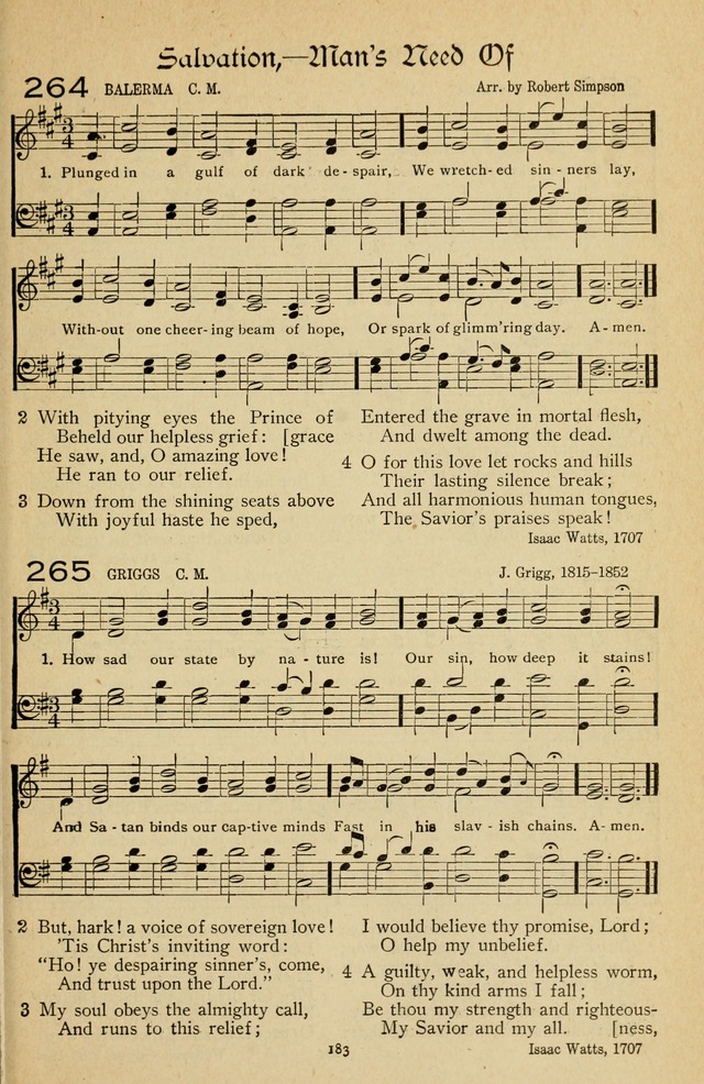 The Sanctuary Hymnal, published by Order of the General Conference of the United Brethren in Christ page 184