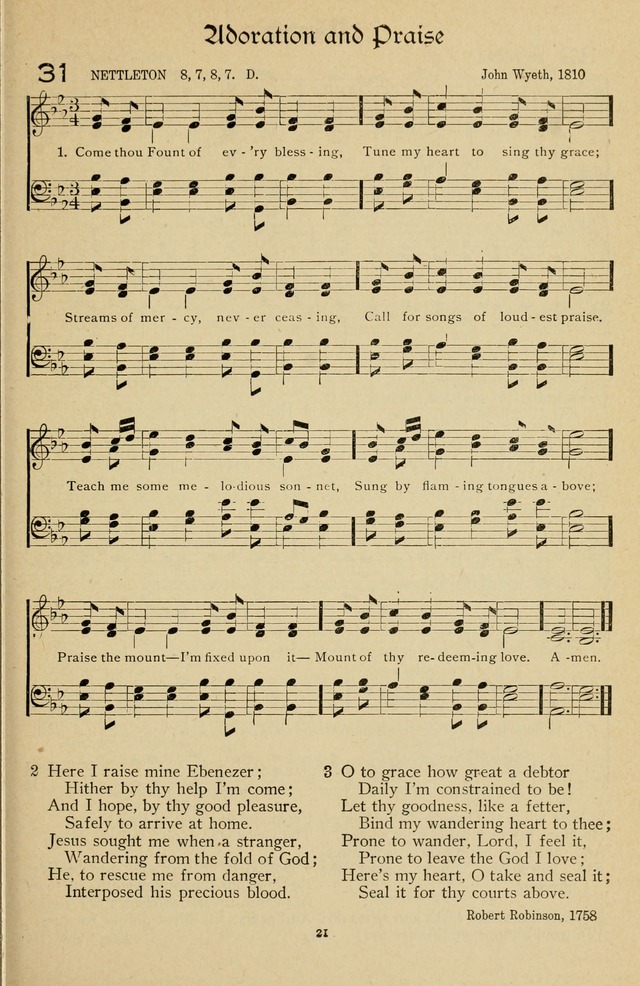 The Sanctuary Hymnal, published by Order of the General Conference of the United Brethren in Christ page 22