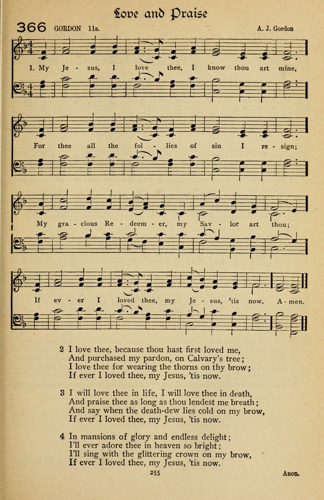 The Sanctuary Hymnal, published by Order of the General Conference of the United Brethren in Christ page 256