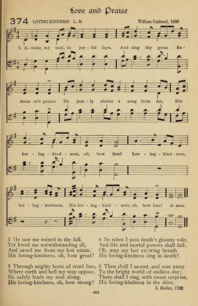The Sanctuary Hymnal, published by Order of the General Conference of the United Brethren in Christ page 262