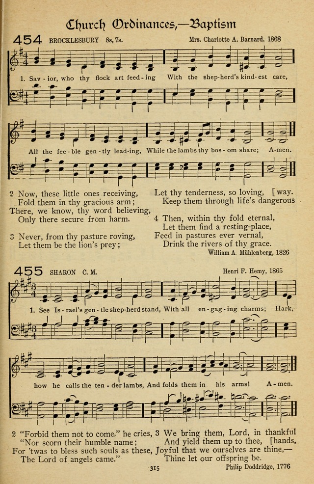 The Sanctuary Hymnal, published by Order of the General Conference of the United Brethren in Christ page 316