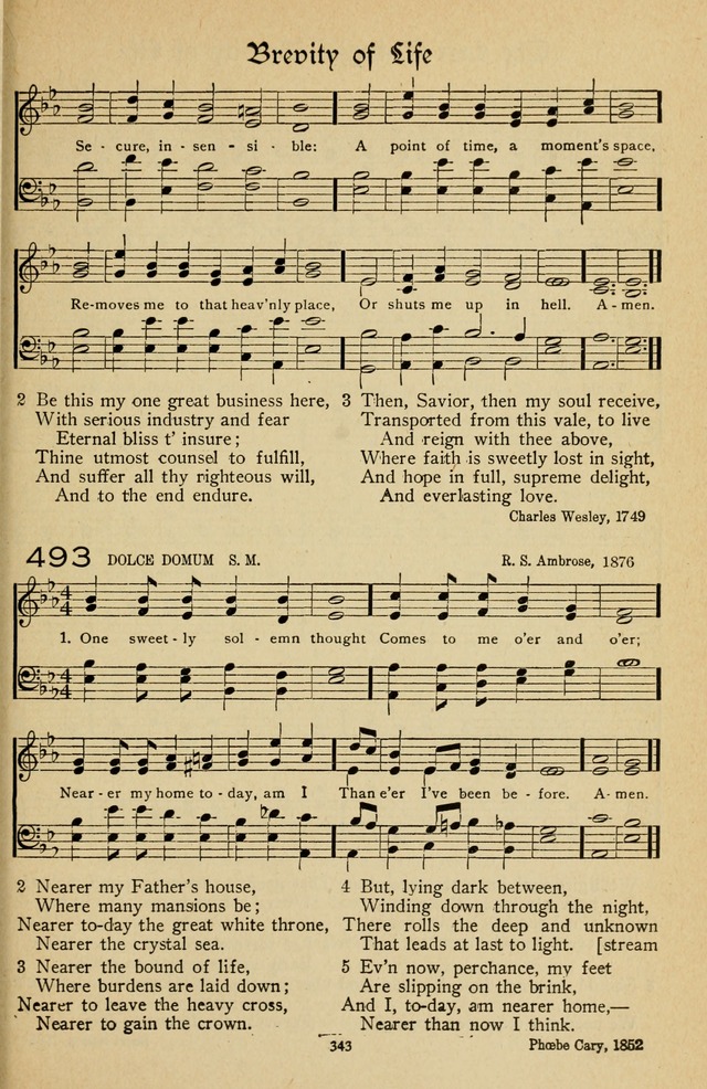 The Sanctuary Hymnal, published by Order of the General Conference of the United Brethren in Christ page 344