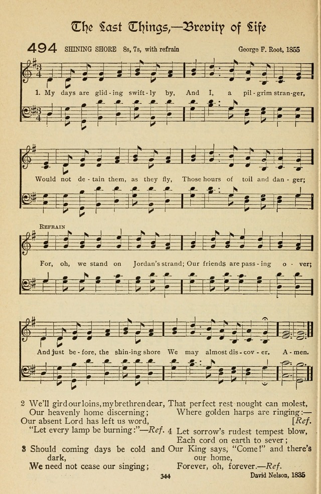 The Sanctuary Hymnal, published by Order of the General Conference of the United Brethren in Christ page 345