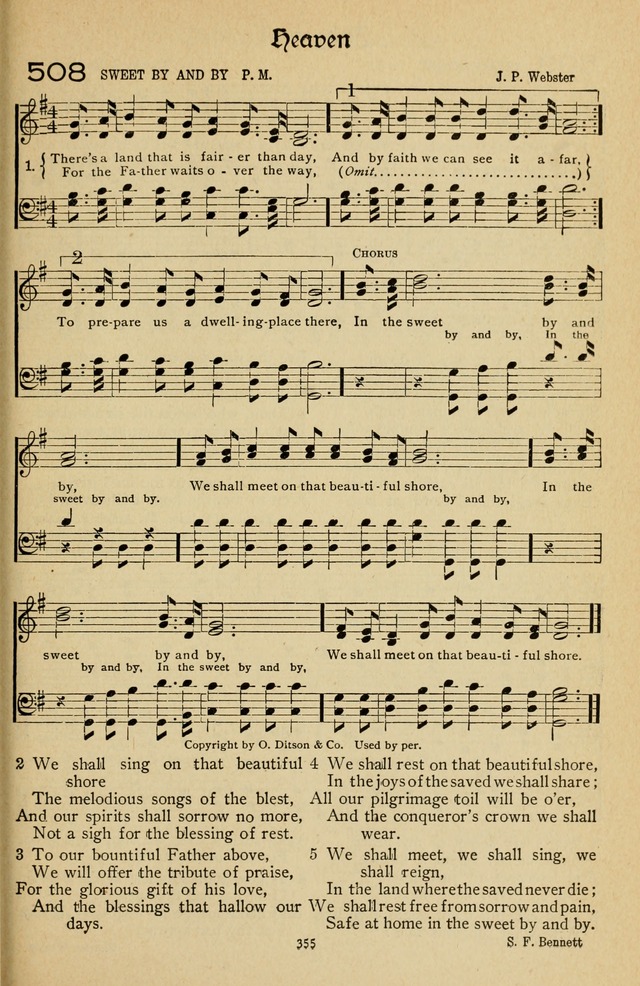 The Sanctuary Hymnal, published by Order of the General Conference of the United Brethren in Christ page 356