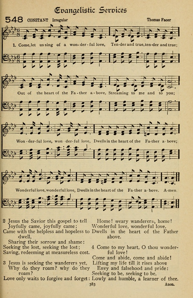 The Sanctuary Hymnal, published by Order of the General Conference of the United Brethren in Christ page 384