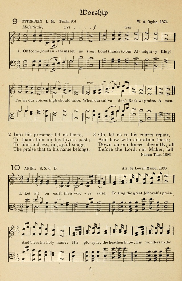 The Sanctuary Hymnal, published by Order of the General Conference of the United Brethren in Christ page 7