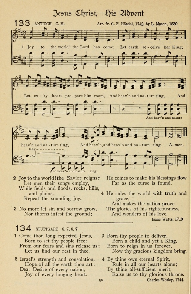The Sanctuary Hymnal, published by Order of the General Conference of the United Brethren in Christ page 91