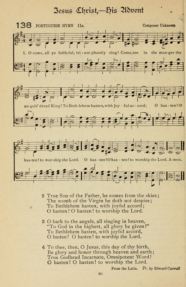 The Sanctuary Hymnal, published by Order of the General Conference of the United Brethren in Christ page 95