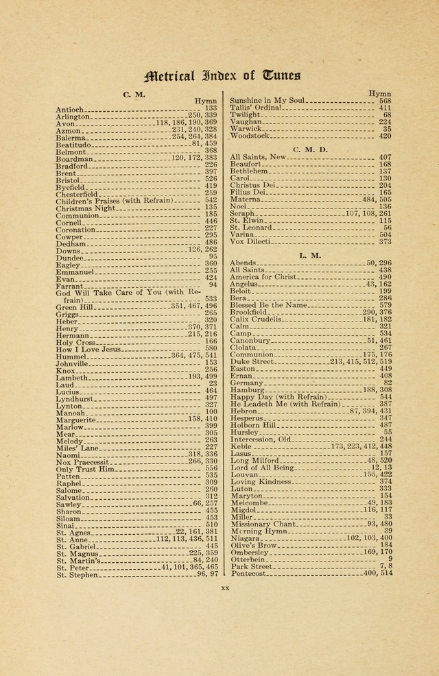 The Sanctuary Hymnal, published by Order of the General Conference of the United Brethren in Christ page xxiv