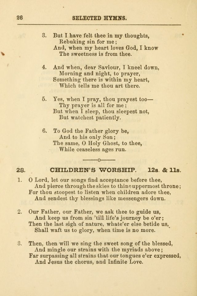 A Selection of Hymns: printed only for the use of the sabbath school of the Tenth Presbyterian Church, of Philadelphia page 33