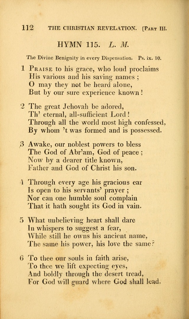 A Selection of Hymns and Psalms: for social and private worship (3rd ed. corr.) page 112