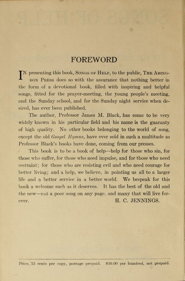 Songs of Help: for the Sunday school, evangelistic and church services page vi