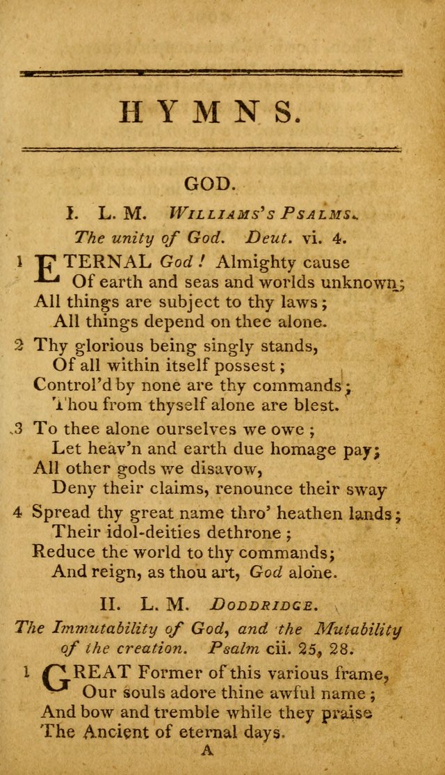 A Selection of Hymns and Spiritual Songs: designed (especially the former part) for the use of congregations as an appendix to Dr. Watt