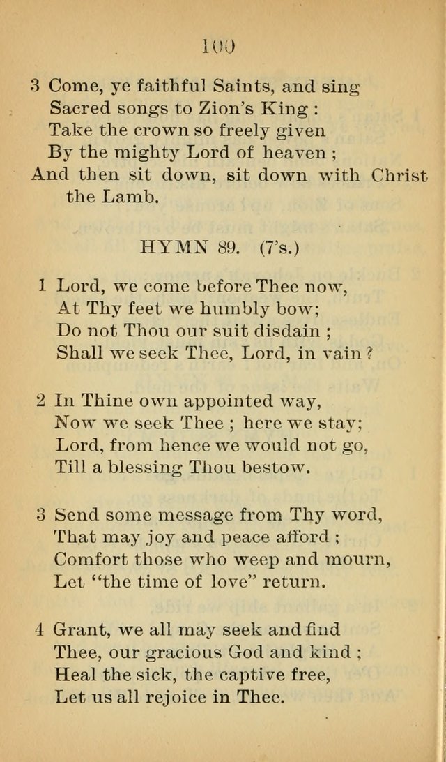 Sacred Hymns and Spiritual Songs for the Church of Jesus Christ of Latter-Day Saints (20th ed.) page 100