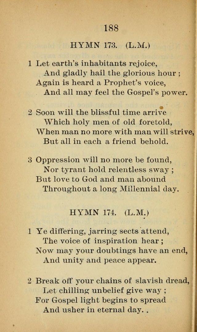 Sacred Hymns and Spiritual Songs for the Church of Jesus Christ of Latter-Day Saints (20th ed.) page 188