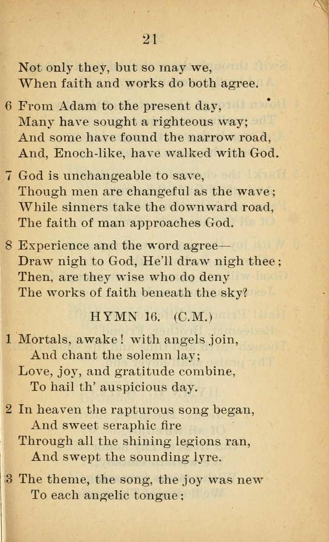 Sacred Hymns and Spiritual Songs for the Church of Jesus Christ of Latter-Day Saints (20th ed.) page 21