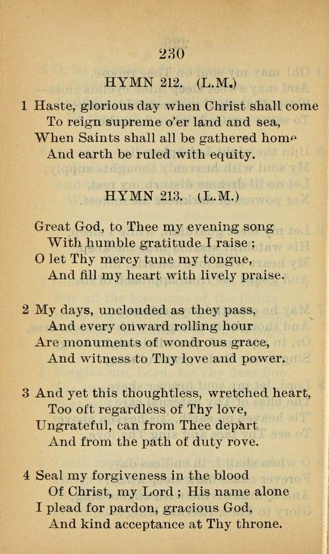 Sacred Hymns and Spiritual Songs for the Church of Jesus Christ of Latter-Day Saints (20th ed.) page 230