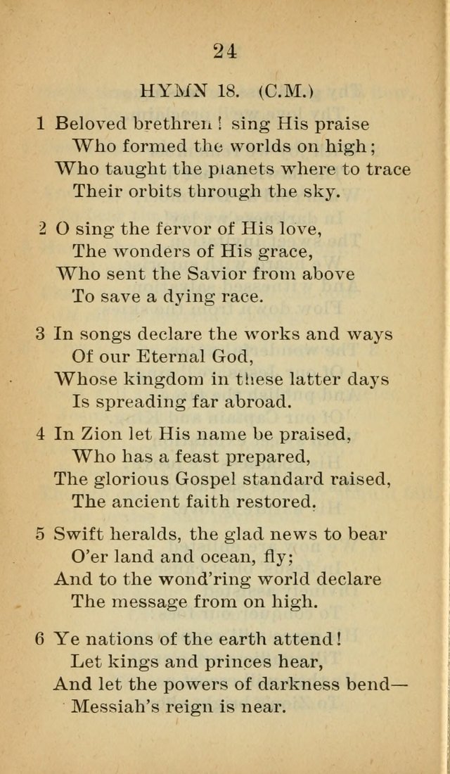 Sacred Hymns and Spiritual Songs for the Church of Jesus Christ of Latter-Day Saints (20th ed.) page 24