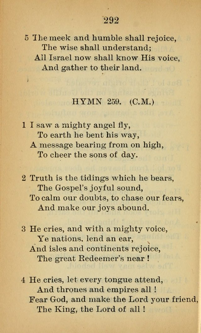 Sacred Hymns and Spiritual Songs for the Church of Jesus Christ of Latter-Day Saints (20th ed.) page 292