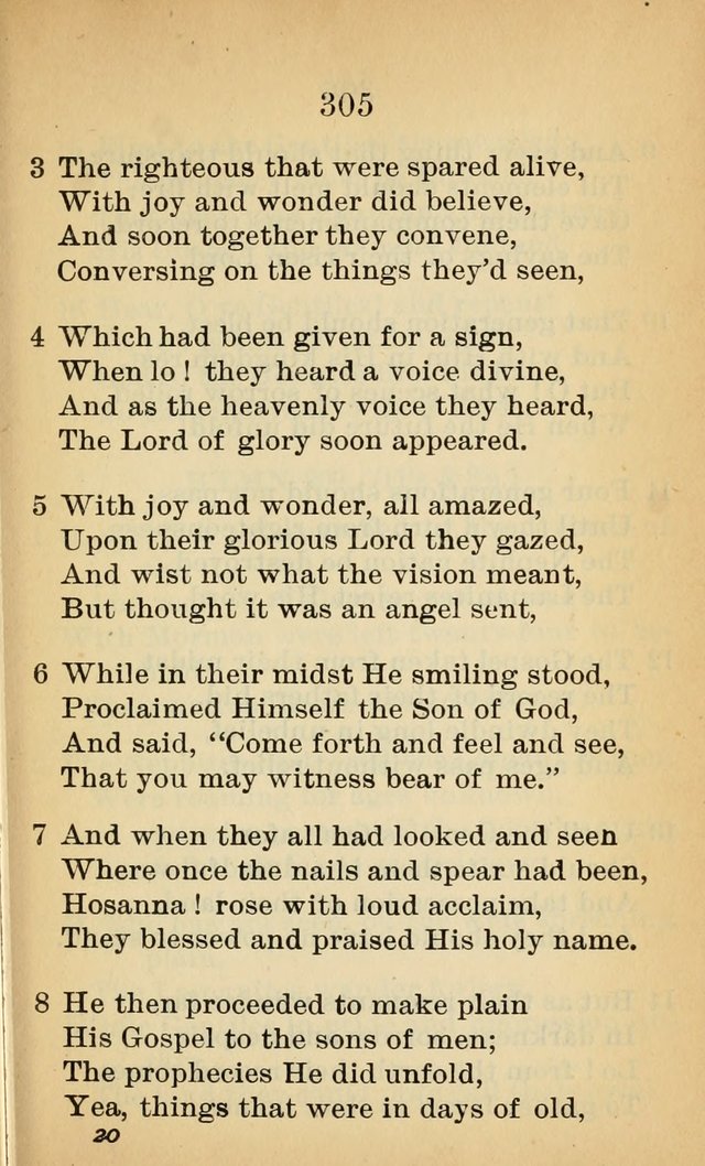 Sacred Hymns and Spiritual Songs for the Church of Jesus Christ of Latter-Day Saints (20th ed.) page 305