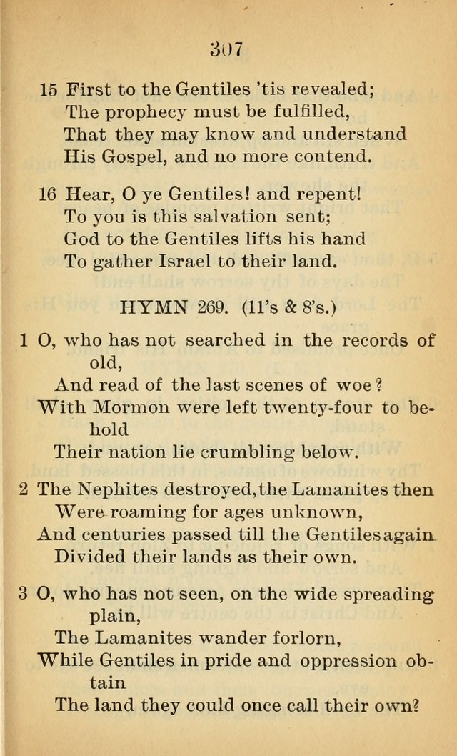 Sacred Hymns and Spiritual Songs for the Church of Jesus Christ of Latter-Day Saints (20th ed.) page 307